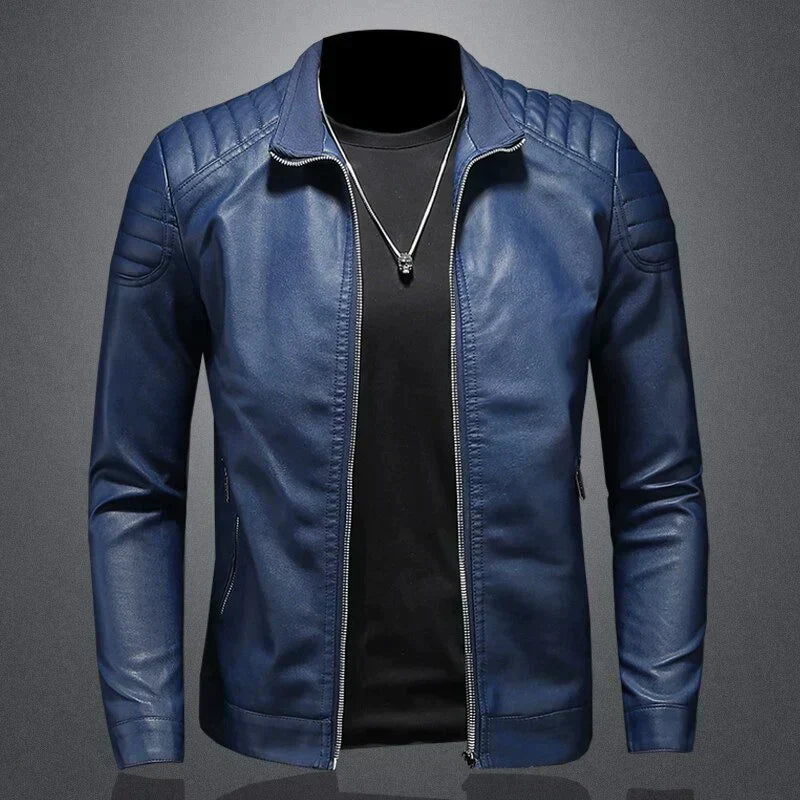 Lance Veste Homme en Cuir – Élégante, Confortable avec Coupe Régulière & Fermeture Éclair
