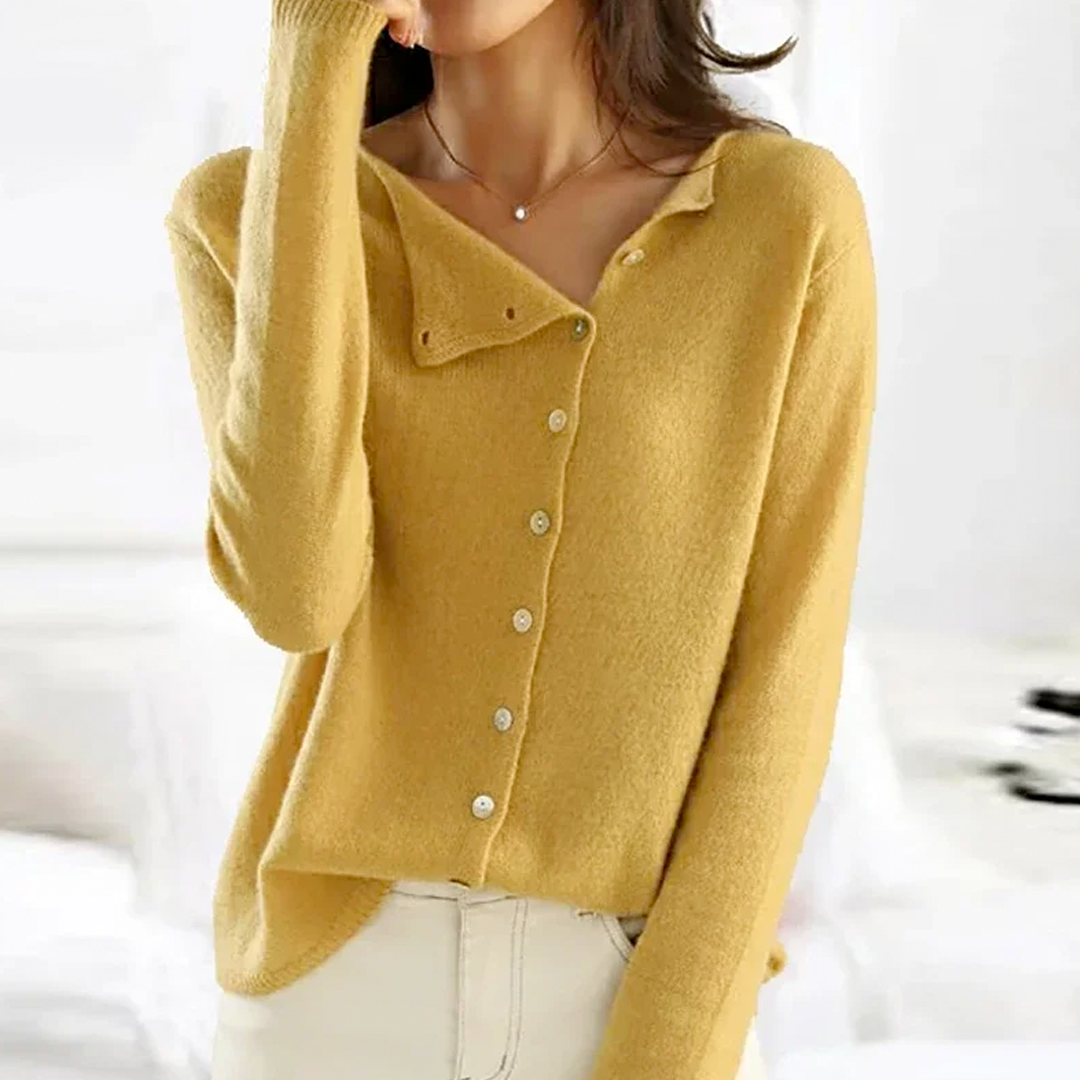 Heather Cardigan Dames – Elegante Gilet van Zachte Wol met Stijlvolle Zijkantsluiting