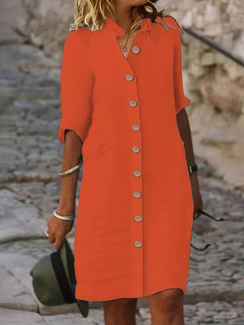 Μίντι Φόρεμα Γυναικείο Isabella – Κομψό Casual Φόρεμα με Απλό Σχέδιο & Άνετη Γραμμή