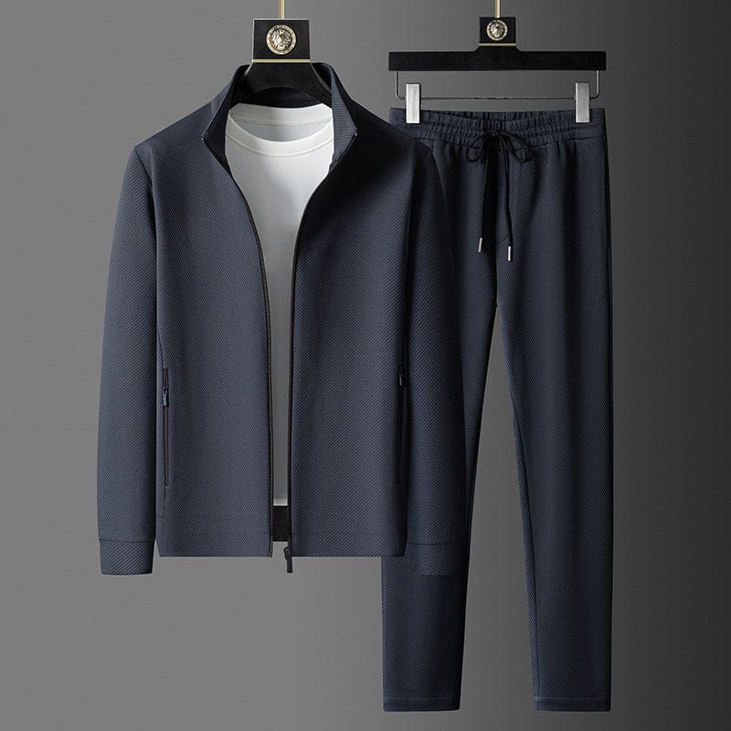 Reynold Elegante Heren Trainingspak – Premium Set met Rits, Strakke Broek & Ademend Stof