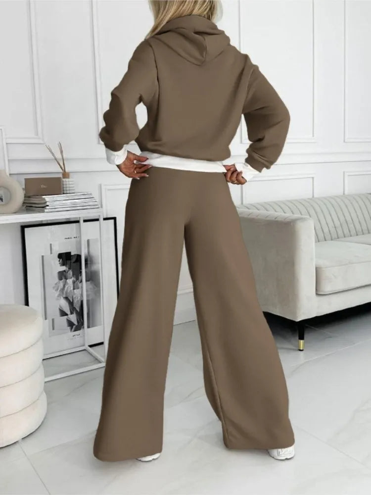 Aurora Ensemble Femme 2 Pièces – Tenue Décontractée à Coupe Ample avec Haut & Pantalon Assortis