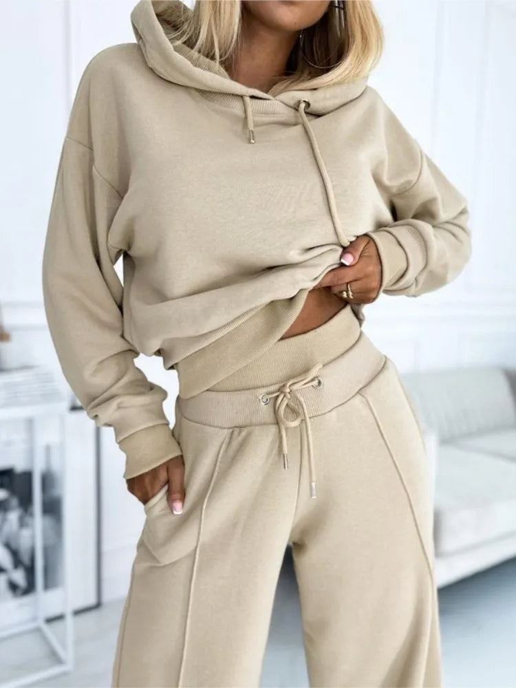 Aurora Ensemble Femme 2 Pièces – Tenue Décontractée à Coupe Ample avec Haut & Pantalon Assortis