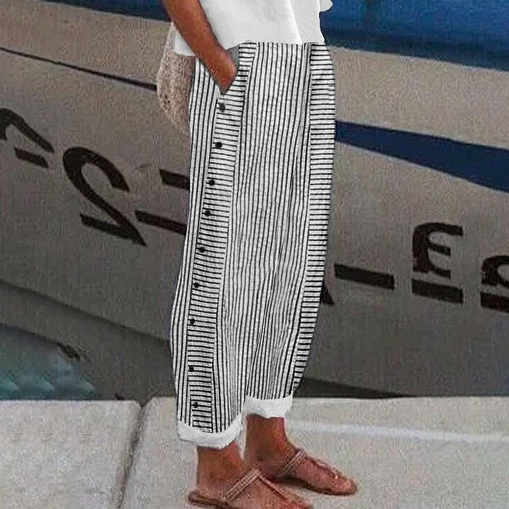 Pia Pantalon Femme – Pantalon Décontracté avec Poches Latérales & Coupe Confortable