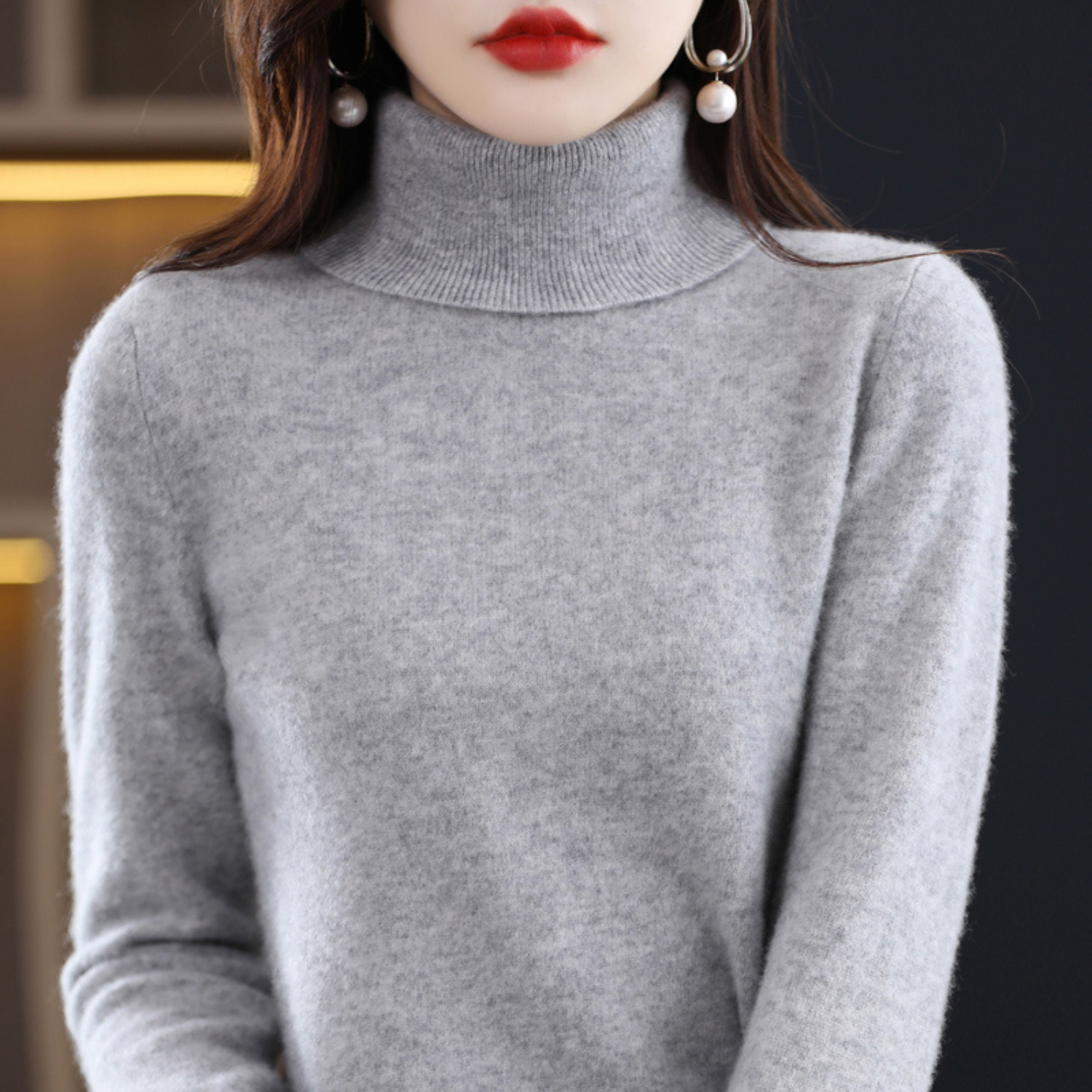 Emmie Pull Col Roulé en Cachemire pour Femme – Maille Premium Douce offrant Chaleur et Confort Léger