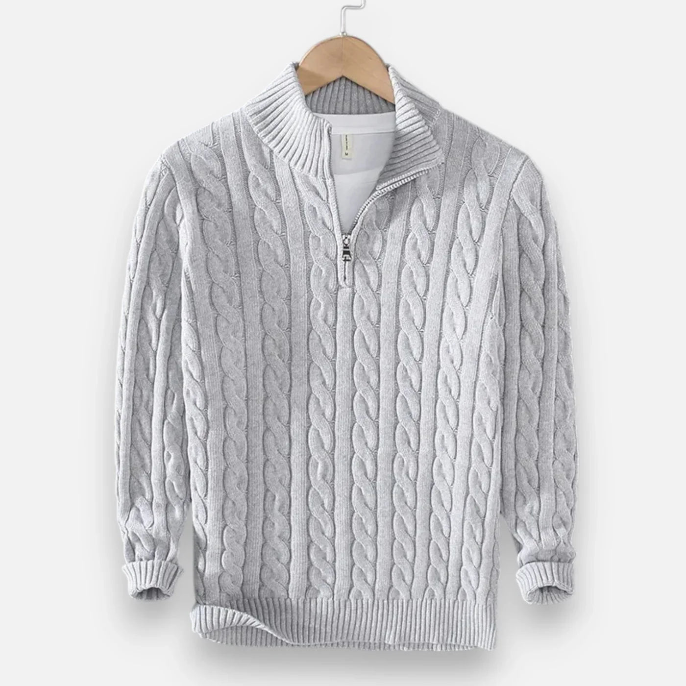 Cove Pull Col Roulé Zippé Bărbați – Tricot Gros Ripă & Croială Lejeră Elegantă