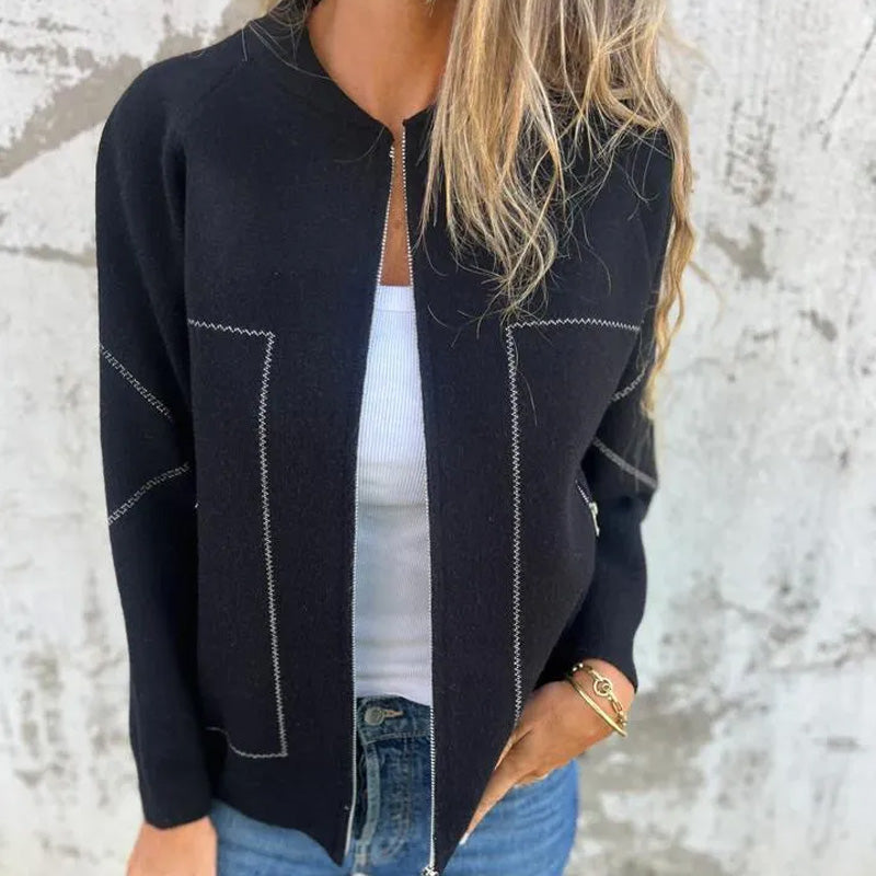 Amina Veste Zippée Femme – Manteau Chaud Imperméable avec Doublure Isolante