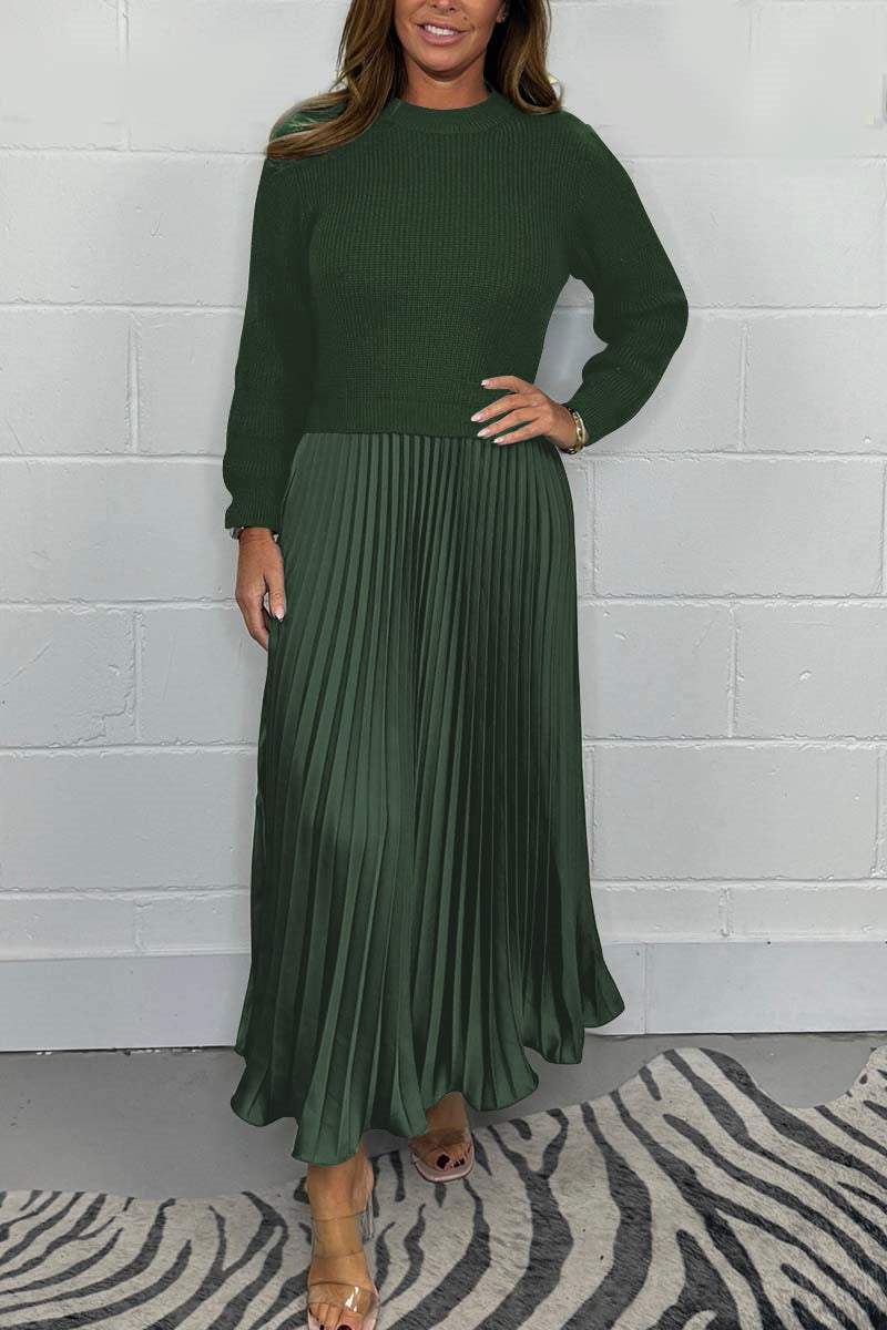 Elianna Robe Pull d’Automne pour Femme – Blød og varm strik med plisseret kant og elegant og behagelig pasform