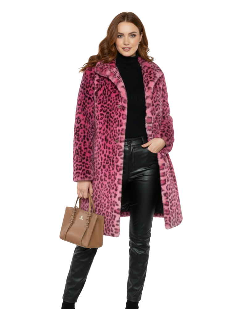 Iris Manteau Femme en Fausse Fourrure – Imprimé Léopard, Chaud & Style Audacieux