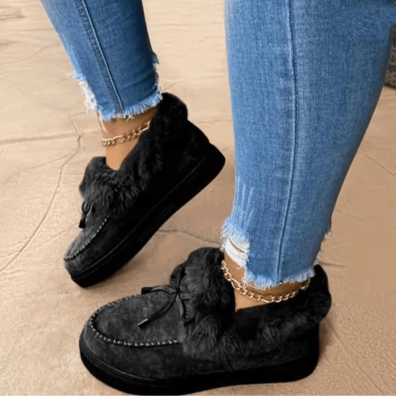 Esther Chaussons de Invierno para Mujer – Suave Tacto de Ante con Forro Caliente de Piel Sintética y Suela Antideslizante