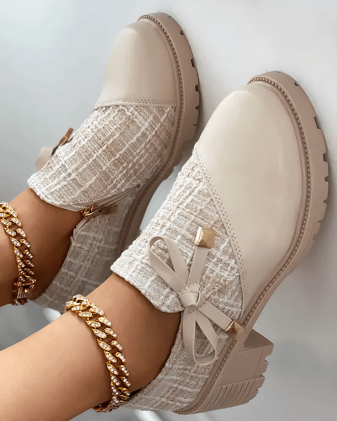 Chandni dames mocassins met blokhak – elegante ronde neus & gewatteerd voetbed voor optimaal comfort