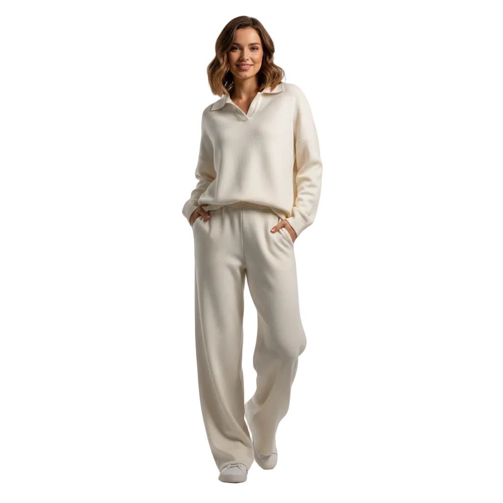 Shayla Women's Knit Ensemble – Elegant Comfortable Two-Piece Set with Relaxed Fit