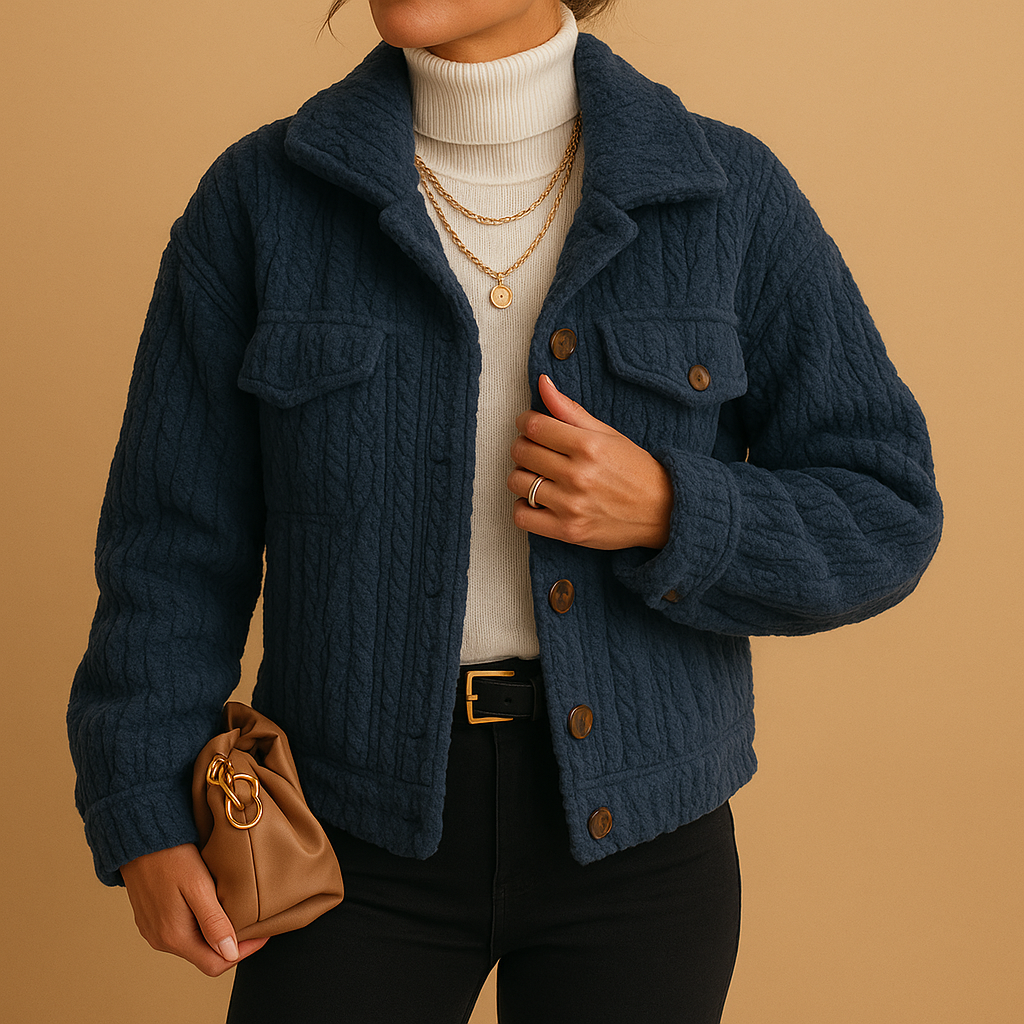 Mabel Casaco Camionista Mulher em Sherpa – Casaco Descontraído Forrado Suave com Corte Solto e Interior Quente