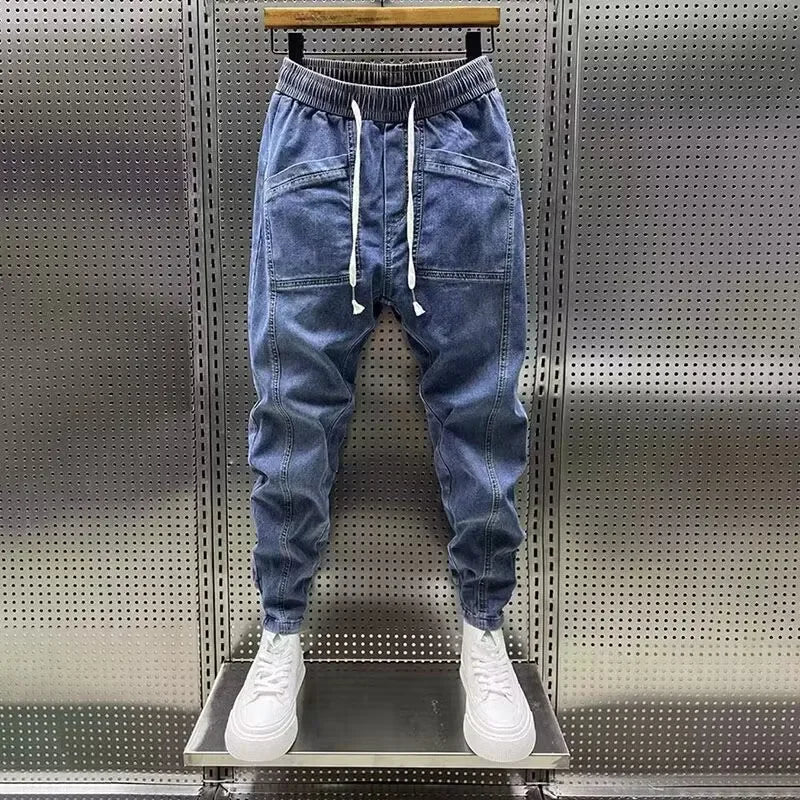 Jiro Παντελόνι Jogger Stretch για Άνδρες – Μοντέρνα casual κοπή με εφέ τζιν και ελαστική μέση