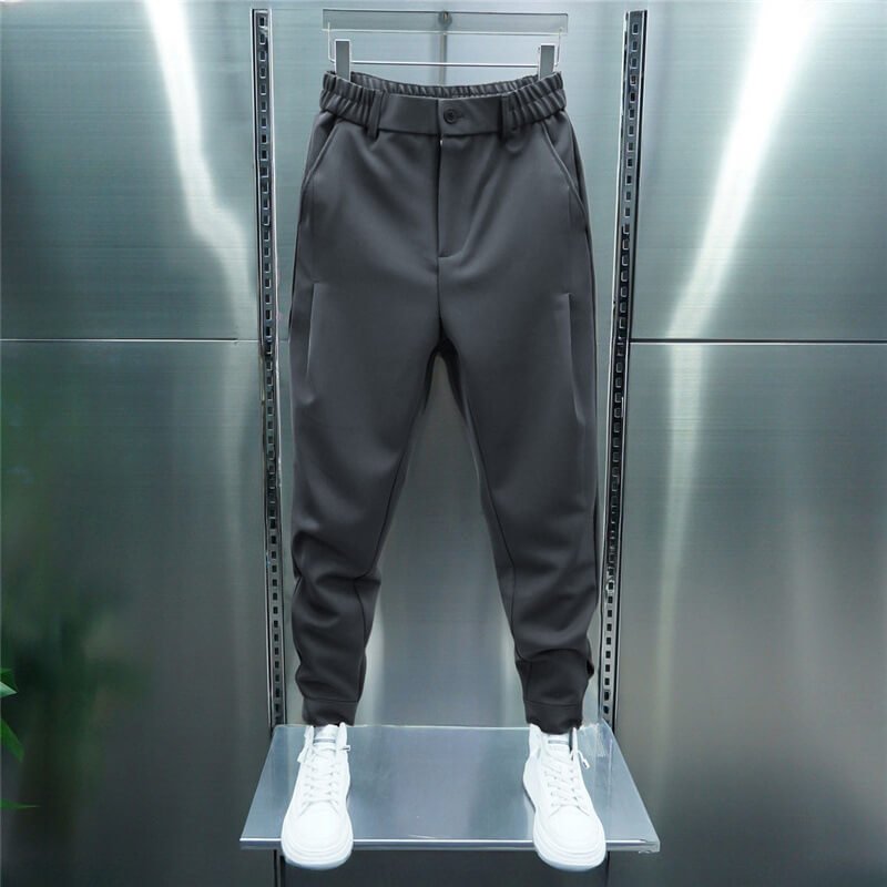 Leo Men's Stretch Pants – Modern slim pants with elastic waistband & smart casual style