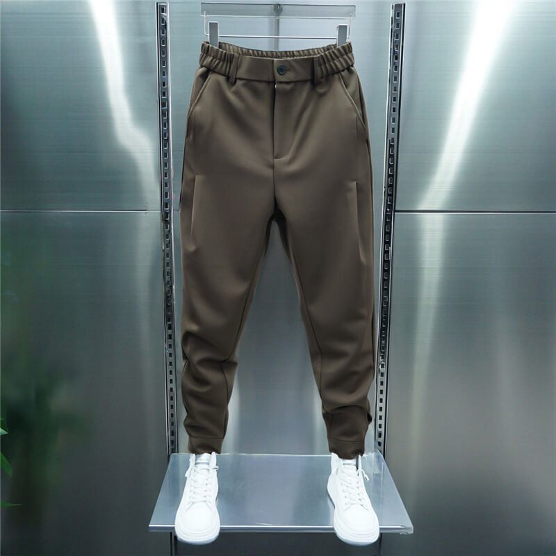 Leo Men's Stretch Pants – Modern slim pants with elastic waistband & smart casual style