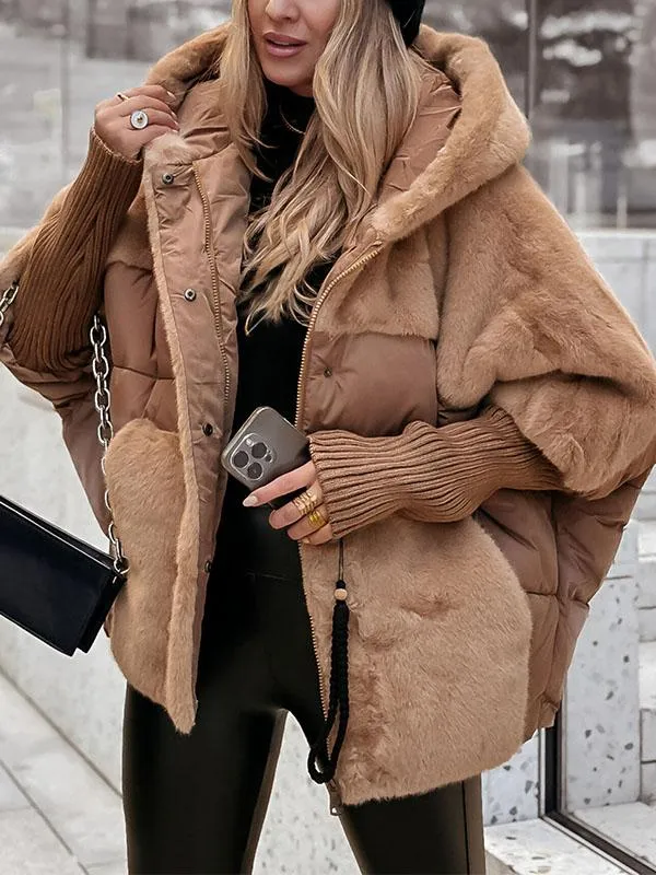 Camila Doudoune Winter Damen – Warme Steppjacke mit Strickbündchen & Eleganter Kragen