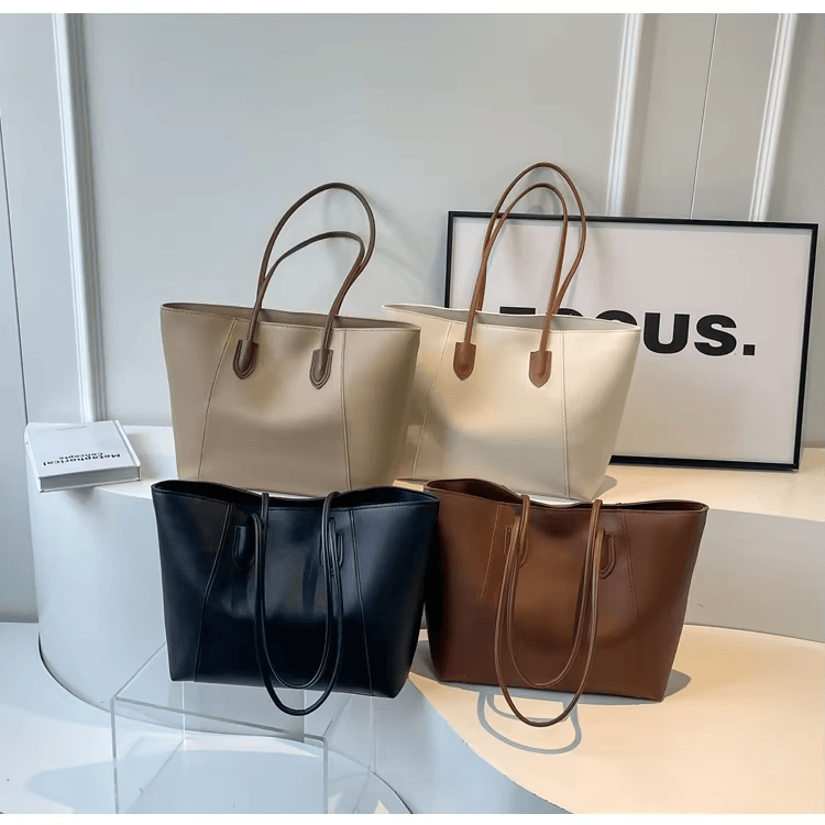 Jivika Saco de Mão Mulher – Grande Bolsa de Mão em Pele Sintética com Compartimento Espaçoso e Bolsos Interiores