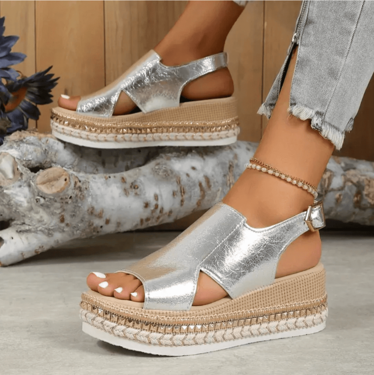 Sandales Femme Meena – Comfortable Espadrilles with Adjustable Strap & Stable Sole