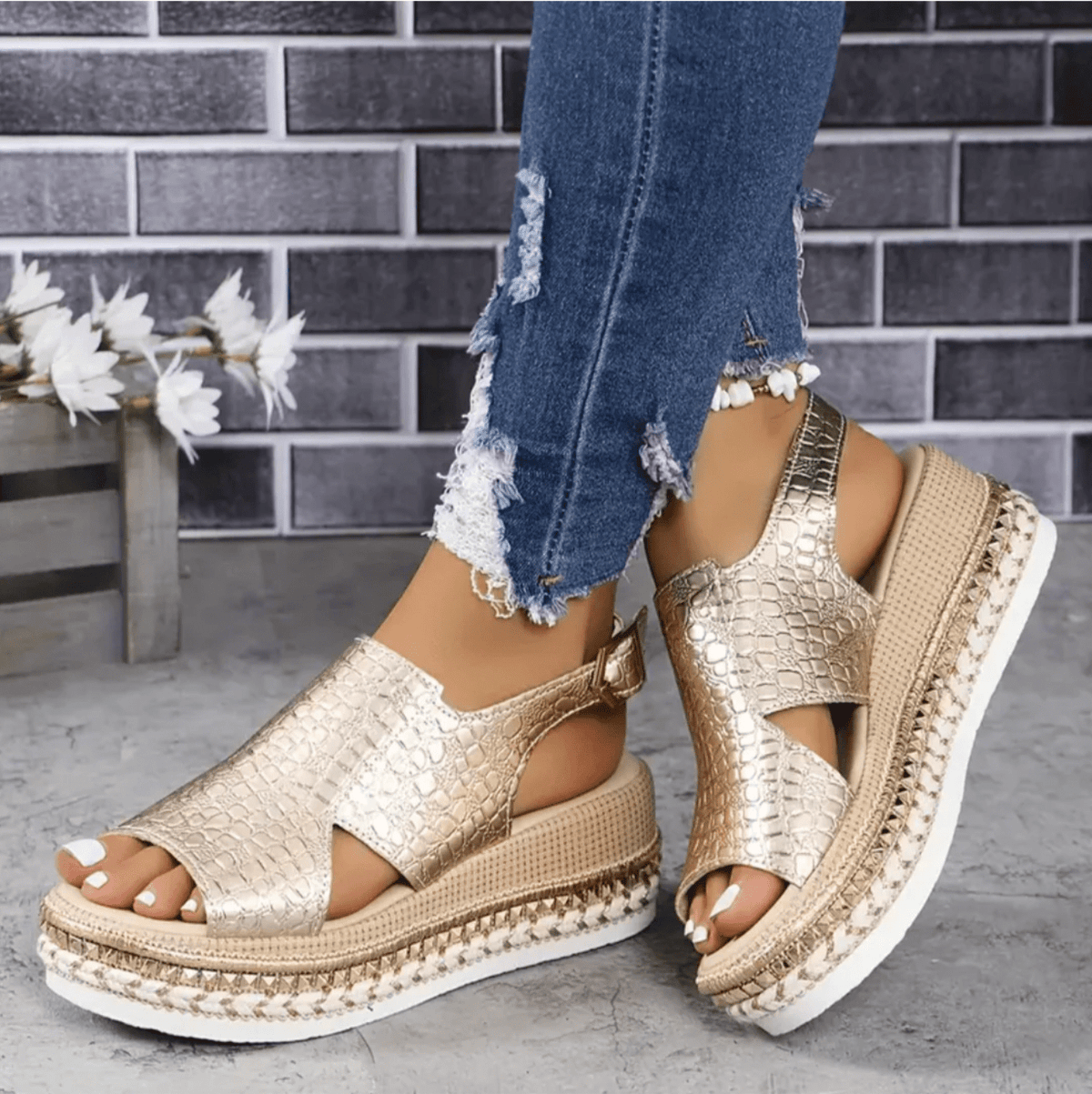 Sandales Femme Meena – Comfortable Espadrilles with Adjustable Strap & Stable Sole