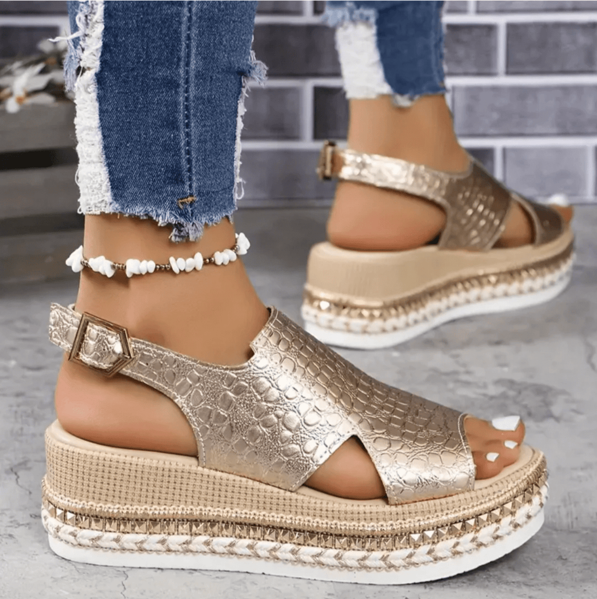 Sandales Femme Meena – Comfortable Espadrilles with Adjustable Strap & Stable Sole