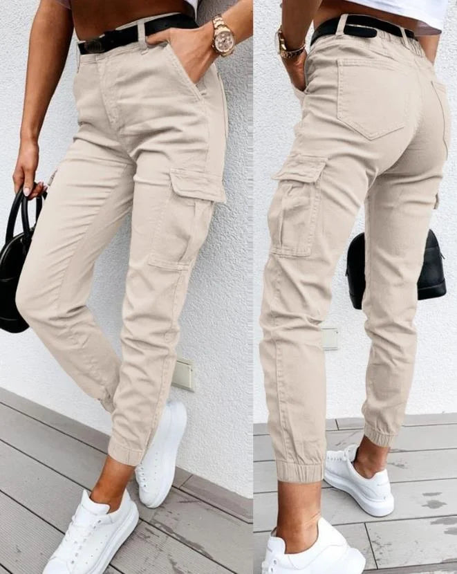 Jordyn Hoge Taille Cargo Broek Dames – Comfort, Trendy Stijl & Functionele Zakjes