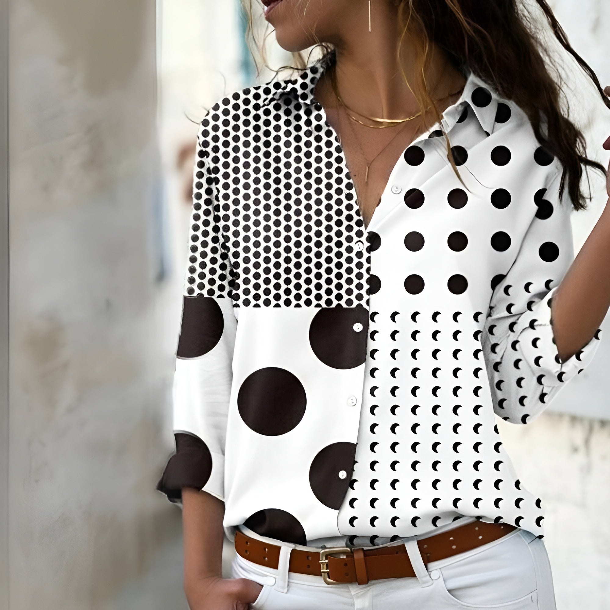 Norina Blouse Femme – Blouse Légère avec Imprimé Tendance, Coupe Ample & Tissu Doux