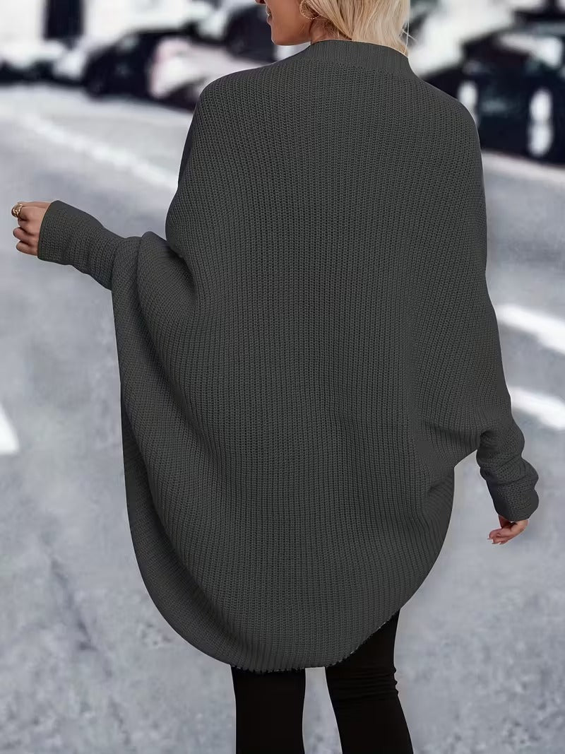 Madison Cardigan Tricoté Oversize para Mujer – Capa Invernal Suave con Corte Informal y Apertura en la Parte Delantera