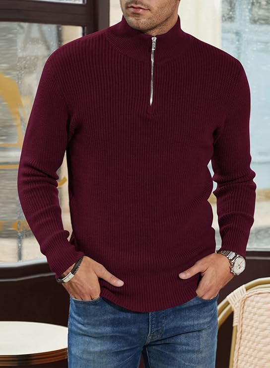 Trenton Muški Pulover – Poluzip Moderan i Udoban u Elegantnom Talijanskom Stilu