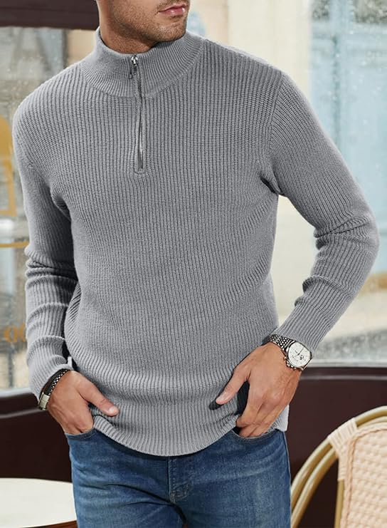 Trenton Pull Homme – Demi-Zip Moderne & Confortable au Style Italien Élégant