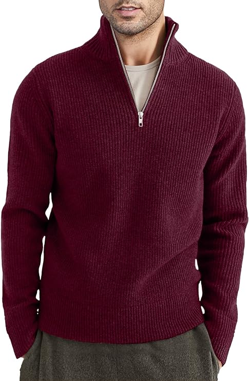 Trenton Pull Homme – Demi-Zip Moderne & Confortable au Style Italien Élégant
