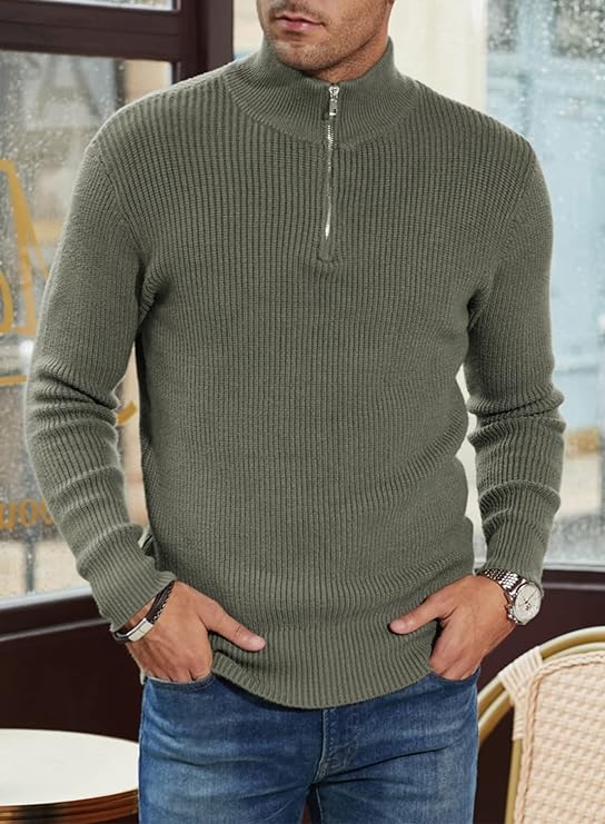 Trenton Pull Homme – Demi-Zip Moderne & Confortable au Style Italien Élégant