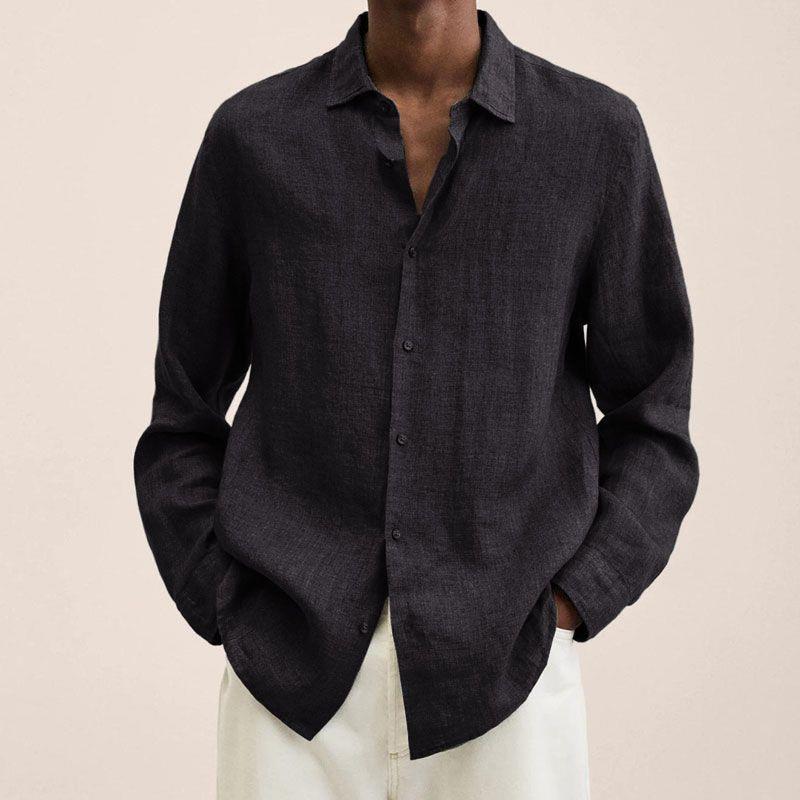 Giovanni Chemise Homme – Lin Respirant, Manches Longues, Design Classique & Élégant