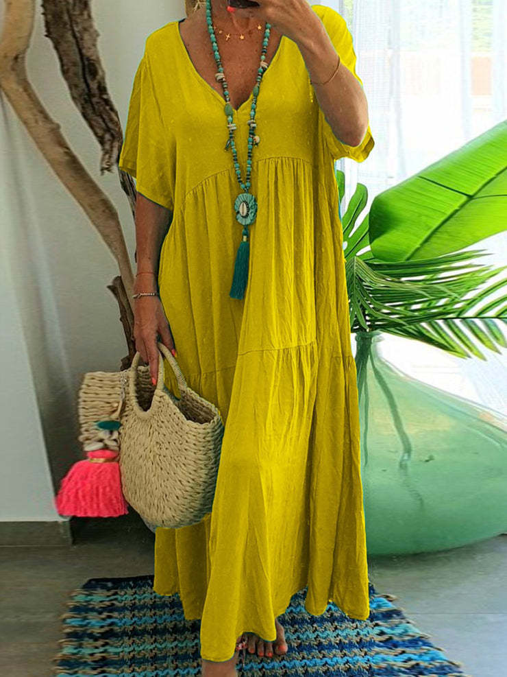 Saylor Long Summer Dress Women – Loose Bohemian Maxi Dress Casual Style for Holidays & Leisure