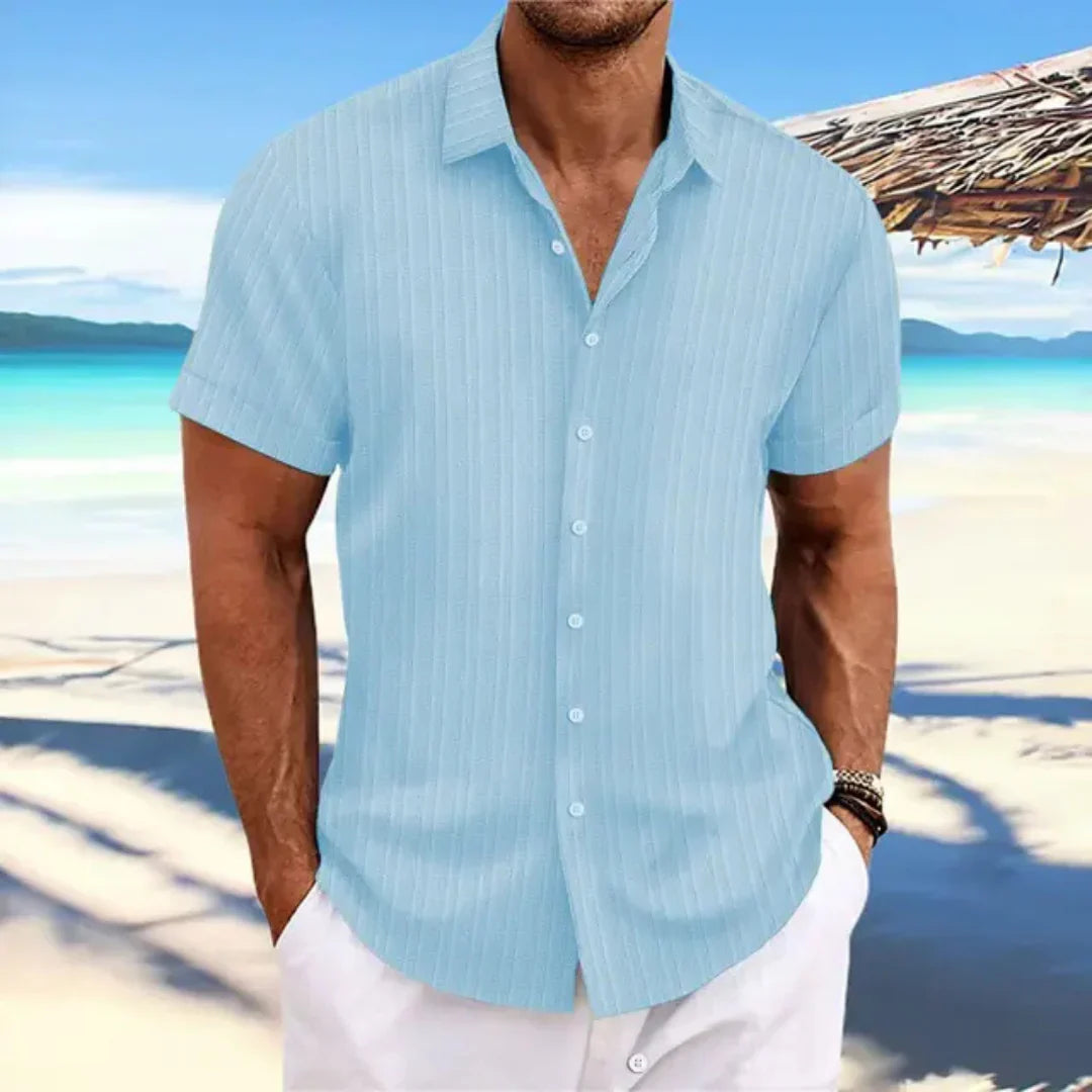 Luke Chemise Homme – Chemise Classique à Manches Courtes & Coupe Moderne pour Look Estival Décontracté