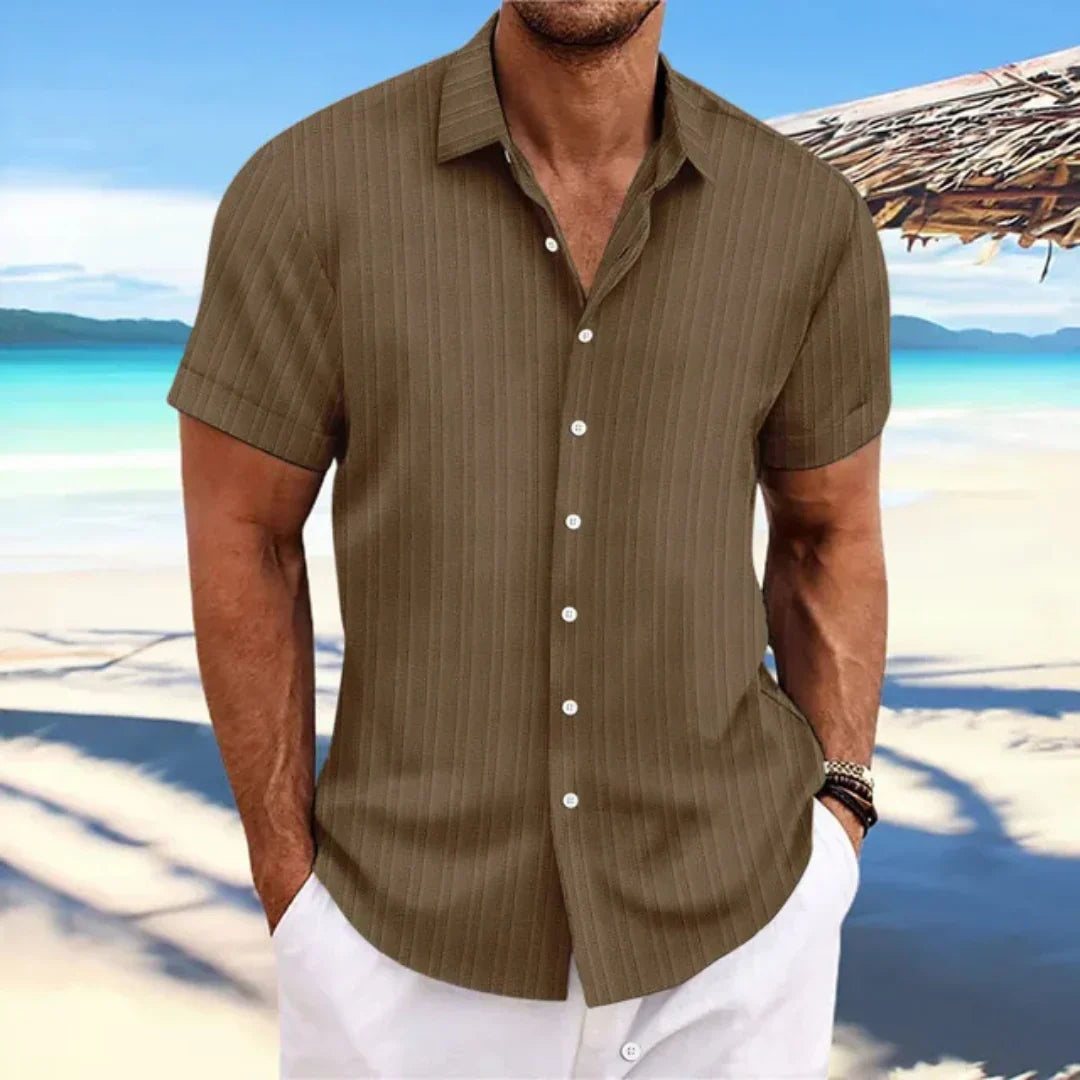 Luke Chemise Herre – Klassisk Skjorte med Korte Ermer & Moderne Snitt for Avslappet Sommerstil