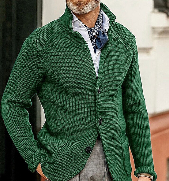 Edward Blazer Férfi Vintage – Elegáns Álló Gallér, Hosszú Ujjú & Időtlen Stílus