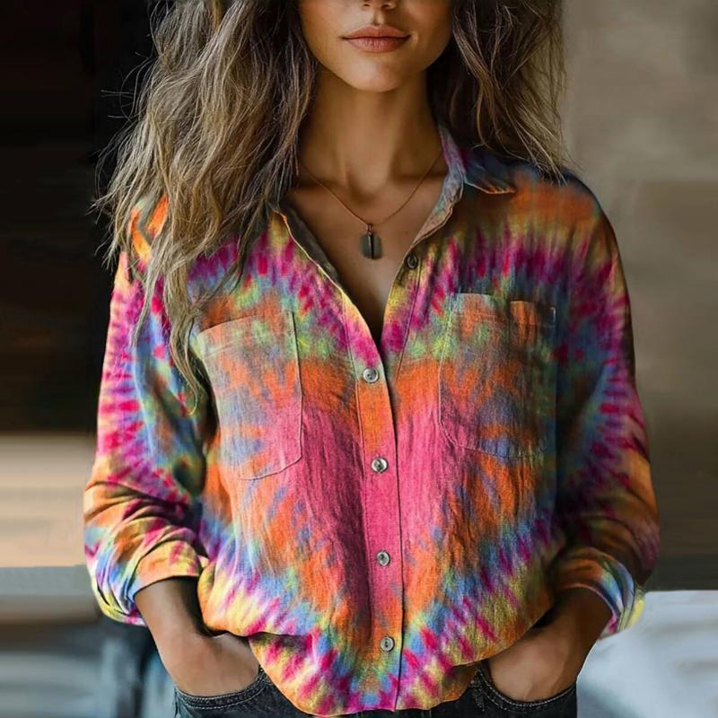 Vanya Blouse Femme – Blouse Vintage Chic à Imprimé Coloré et Coupe Ample Confortable
