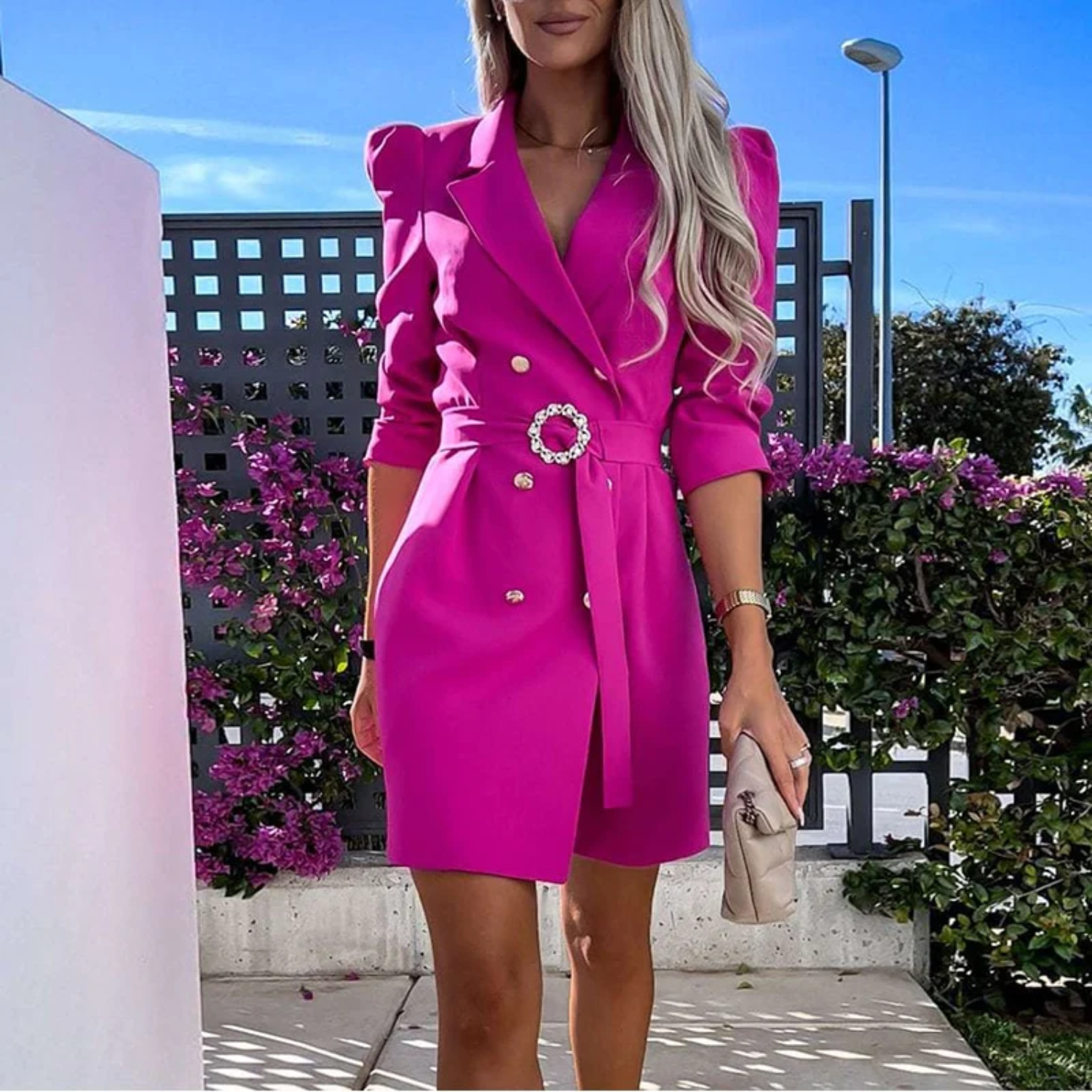 Bree Kåpe Blazer Dame – Elegant Marineutseende med Justerbart Belte & Allsidig Passform