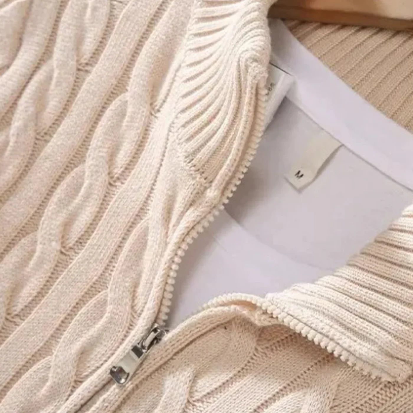 Cove Pull Col Roulé Zippé Bărbați – Tricot Gros Ripă & Croială Lejeră Elegantă
