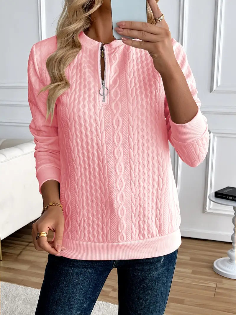 Margaux Sweat Femme Hiver – Komfortabel strikket lynlåstrøje med elegant design