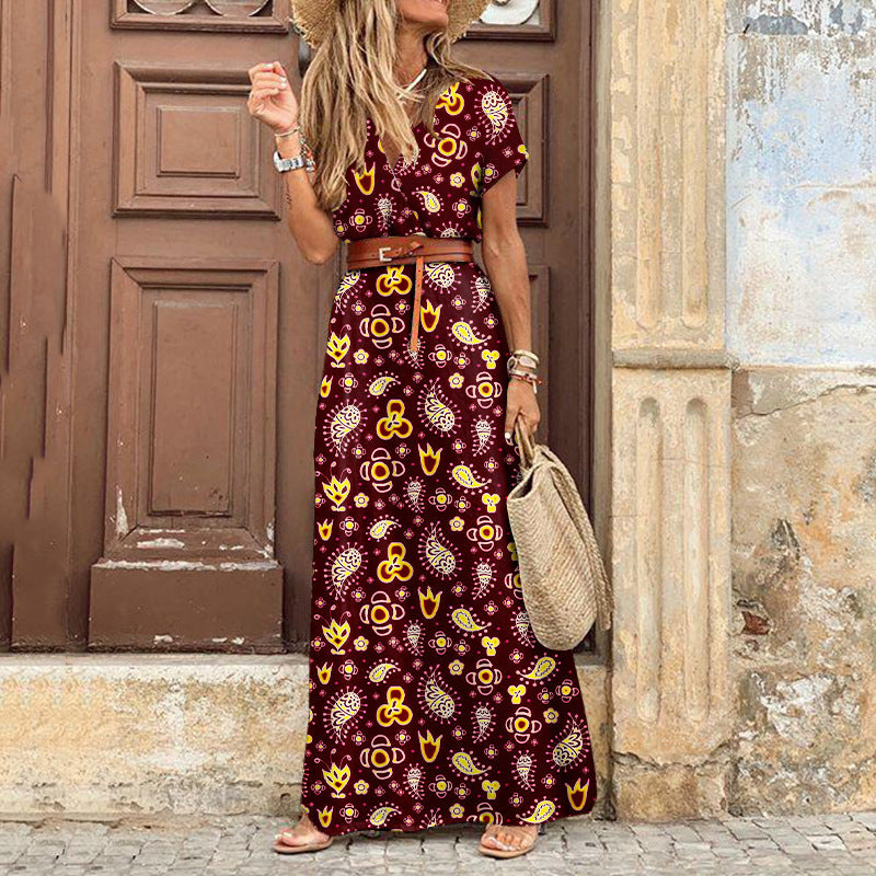 Susan Robe Fleurie Femme – Elegant kjole med V-hals i polyester med komfortabel pasform og smart stil