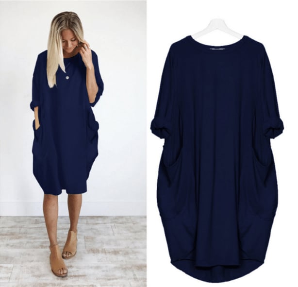 Delaney Robe d'Été Femme – Tissu Léger, Coupe Ample & Col Rond Chic