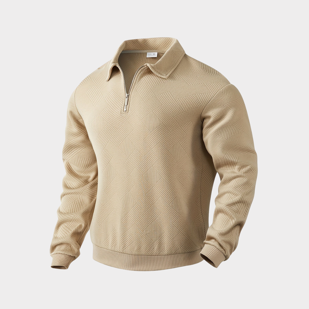 Victor Pull Homme – Teplý pletený svetr s geometrickým vzorem a pohodlným střihem