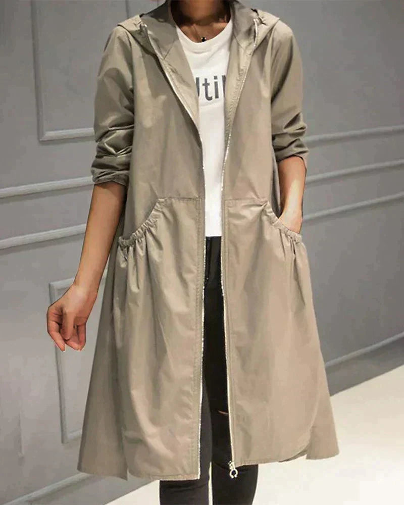 Millie Manteau de Pluie Long pour Femme – Veste Imperméable Élégante au Design Léger et Respirant