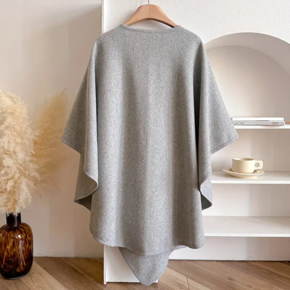 Vivian Manteau Cape Dámska – Elegantné zimné pončo vetruodolné z jemných a teplých mikrovlákien