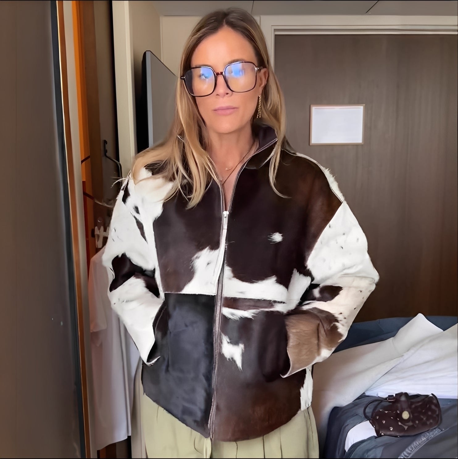 Natalia – Casaco Feminino Estampado – Casaco Moderno Suave e Confortável com Padrão Atual por Todo o Lado