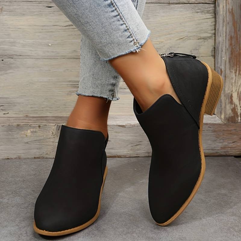 Bottines Femme Josephine – elegante støvler med spids snude med udskåret detalje & skridsikker sål