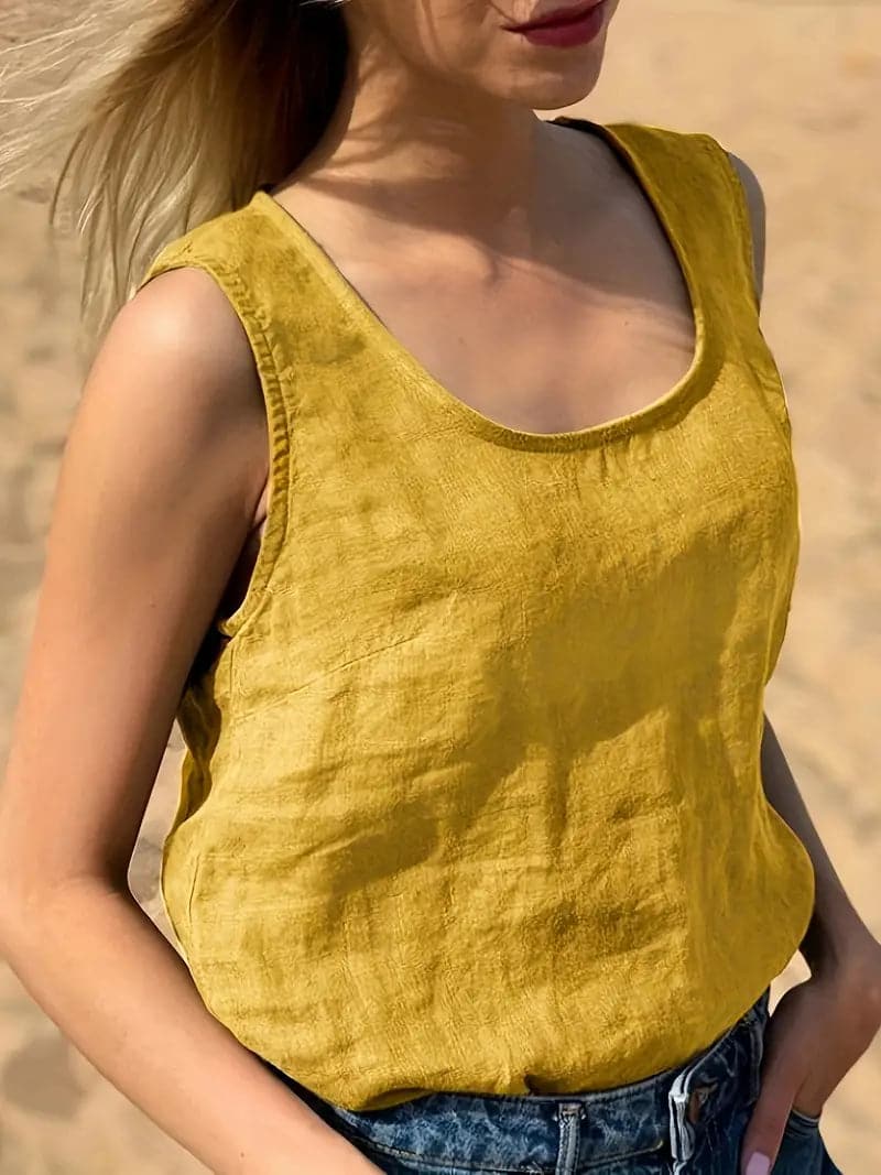 Mia Summer Top Women – Airy Sleeveless Cut in Soft and Breathable Cotton