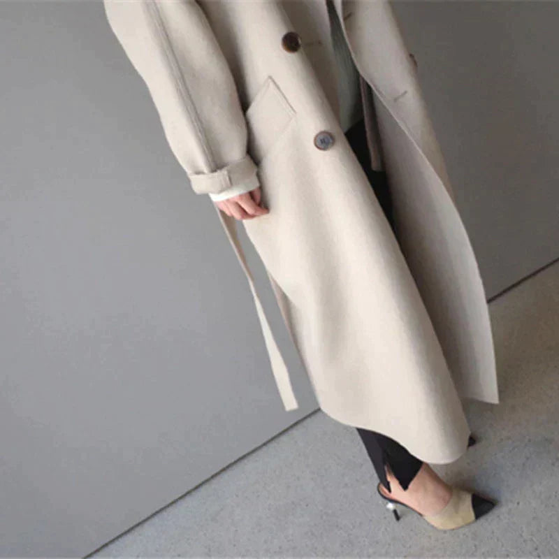 Isabelle Femme Manteau Largo en Lana – Élégant & Confortable Manteau d’Hiver Intemporel