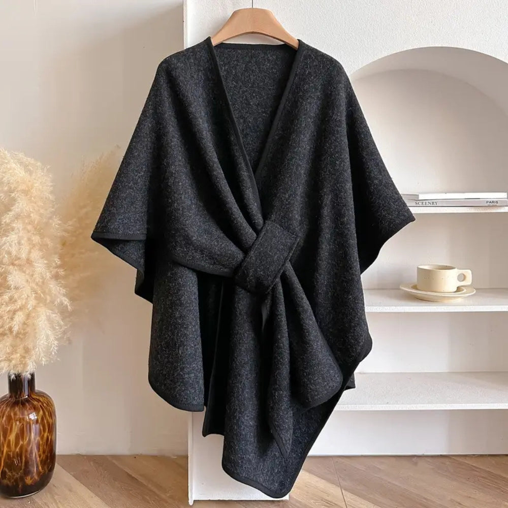 Vivian Manteau Cape Dámska – Elegantné zimné pončo vetruodolné z jemných a teplých mikrovlákien